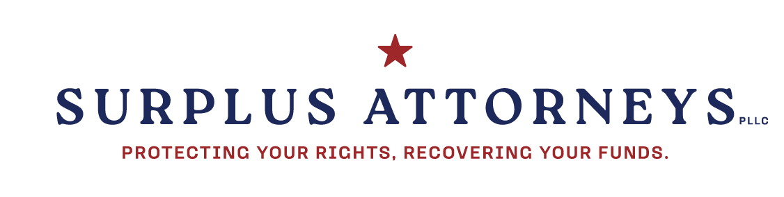 surplus attorneys logo, protecting your right recovering your funds caption